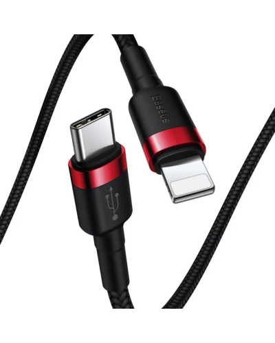 Кабель Baseus Cafule Cable Type-C to iP PD 20W 1m Red+Black (CATLKLF-91)