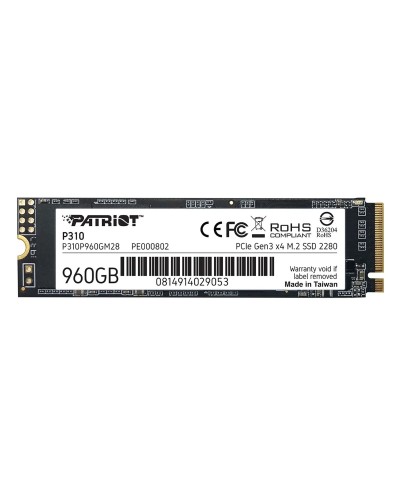 SSD M.2 Patriot P310 960GB NVMe 2280 PCIe 3.0x4 3D NAND TLC (P310P960GM28)