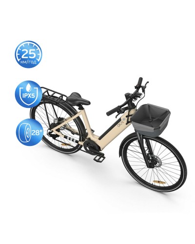 Електровелосипед OKAI EB10 Beige 28', 250(500)W, 14.4Ah, 100km, 25km\h, NFC, App, 29kg (EB10)