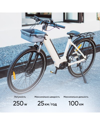 Електровелосипед OKAI EB10 Beige 28', 250(500)W, 14.4Ah, 100km, 25km\h, NFC, App, 29kg (EB10)