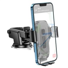 Держатель для мобильного с БЗП HOCO HW3 Wise автоматический индукция беспроводной беспроводной производитель холдер(центр насоса) Black (6931474791849)