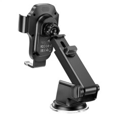 Держатель для мобильного с БЗП HOCO HW3 Wise автоматический индукция беспроводной беспроводной производитель холдер(центр насоса) Black (6931474791849)