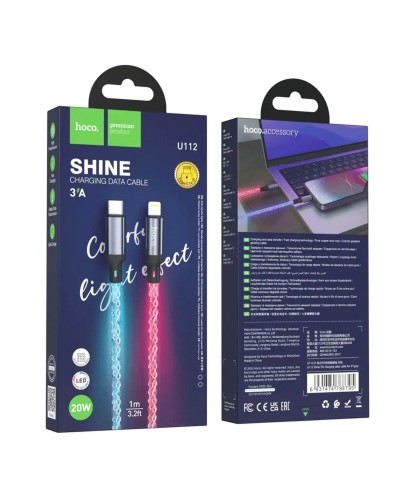 Кабель HOCO U112 Shine PD charging data cable for iP Gray (6931474788795)