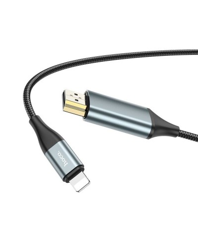 Кабель HOCO UA15 High-definition on-screen cable for iP to HDTV Metal Gray (6931474750365)