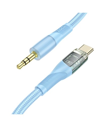 Аудiокабель HOCO UPA25 Transparent Discovery Edition Digital audio conversion cable Type-C Blue (6931474791184)