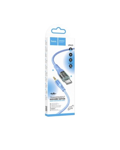 Аудiокабель HOCO UPA25 Transparent Discovery Edition Digital audio conversion cable Type-C Blue (6931474791184)