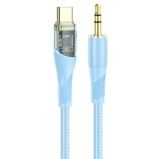 Аудиокабель HOCO UPA25 Transparent Discovery Edition Digital Audio Conversion Cable Type-C Blue (6931474791184)