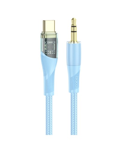 Аудiокабель HOCO UPA25 Transparent Discovery Edition Digital audio conversion cable Type-C Blue (6931474791184)