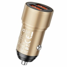 Автомобільний зарядний пристрій BOROFONE BZ19 Wisdom dual port car charger Gold (BZ19G)