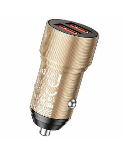 Автомобільний зарядний пристрій BOROFONE BZ19 Wisdom dual port car charger Gold (BZ19G)