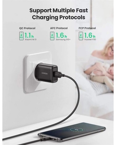 Зарядний пристрій UGREEN CD122 QC3.0 USB Fast Charger EU (Black) (UGR-70273) (UGR-70273)