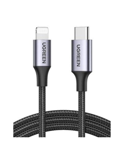 Кабель UGREEN US304 USB-C to Lightning M/M Cable Aluminum Shell Braided 2m (Black) (UGR-60761) (UGR-60761)