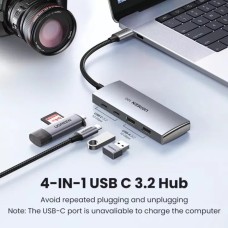 Хаб UGREEN CM480 USB-C to 2×USB 3.2+2×USB-C Adapter 10G (UGR-30758) (UGR-30758)