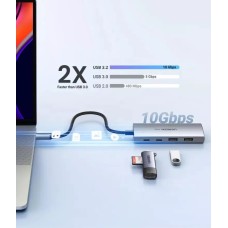 Хаб UGREEN CM480 USB-C to 2×USB 3.2+2×USB-C Adapter 10G (UGR-30758) (UGR-30758)