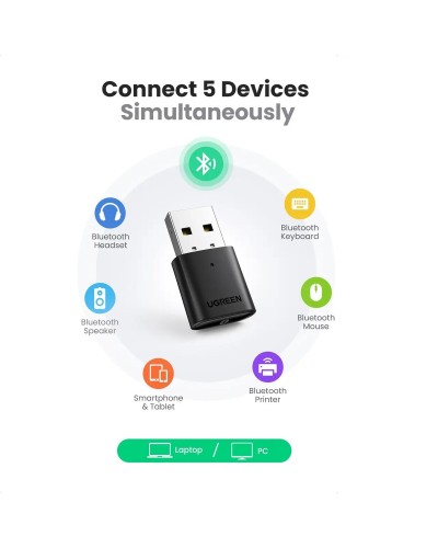 Адаптер UGREEN CM390 USB Bluetooth 5.0 Adapter (UGR-80889) (UGR-80889)