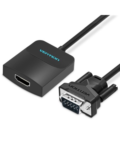 Адаптер  Vention VGA to HDMI Converter with Female Micro USB and Audio Port 0.15M Black (ACNBB) (ACNBB)