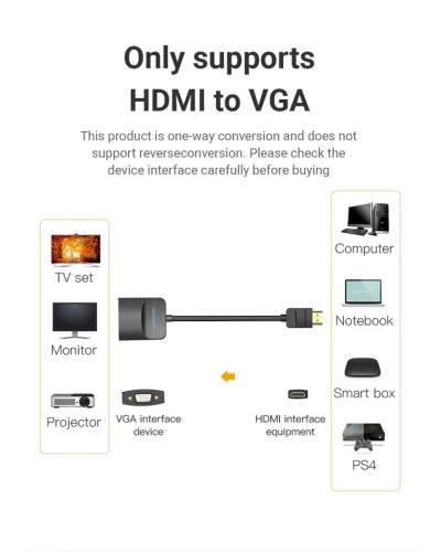 Адаптер Vention Adapter HDMI M to VGA F (42154) (42154)