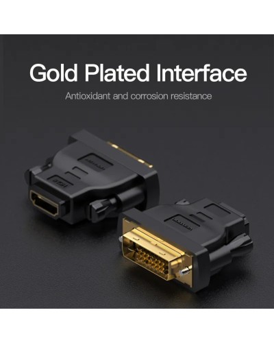 Адаптер  Vention DVI(24+1) Male to HDMI Female Adapter Black (ECDB0) (ECDB0)