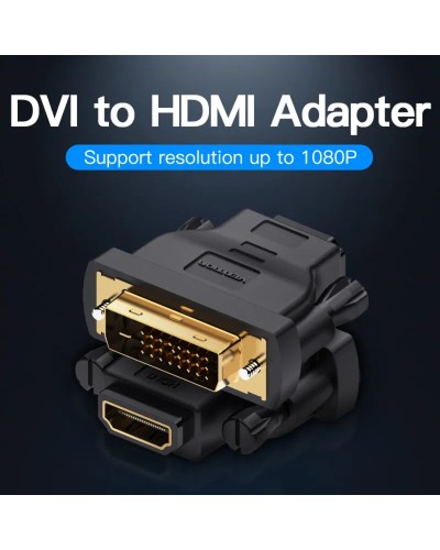 Адаптер  Vention DVI(24+1) Male to HDMI Female Adapter Black (ECDB0) (ECDB0)