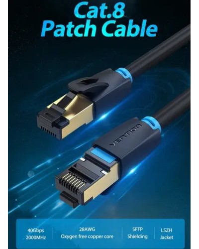 Кабель Vention Cat.8 SFTP Patch Cable 1M Black (IKABF) (IKABF)