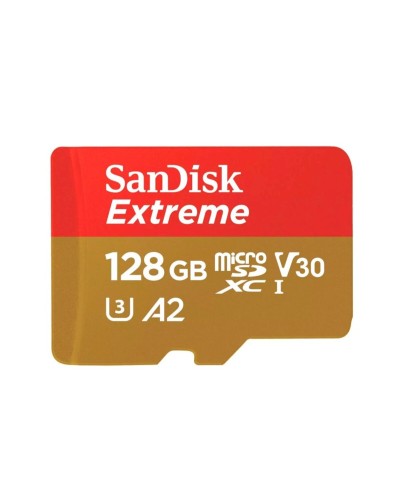 microSDXC (UHS-1 U3) SanDisk Extreme For Action Cams and Drones A2 128Gb class 10 V30 (R190MB/s,W90MB/s) (adapter) (SDSQXAA-128G-GN6AA)