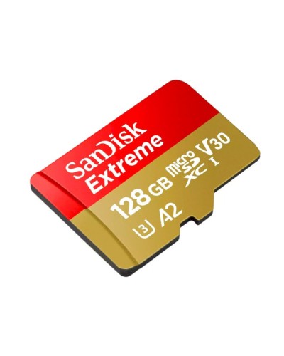 microSDXC (UHS-1 U3) SanDisk Extreme For Action Cams and Drones A2 128Gb class 10 V30 (R190MB/s,W90MB/s) (adapter) (SDSQXAA-128G-GN6AA)