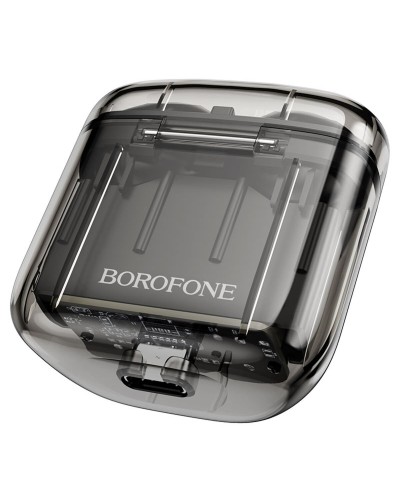 Навушники BOROFONE BW23 Crystal bean Transparent Edition true wireless BT headset Jazz Black (BW23B)