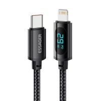 Кабель Essager Enjoy LED Digital Display USB Разъем кабельного типа C to Lightning 29W 1m black (EXCTL-XY01-P) (EXCTL-XY01-P)