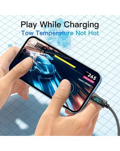 Кабель Essager Enjoy LED Digital Display USB Charging Cable Type C to Lightning 29W 1m black (EXCTL-XY01-P) (EXCTL-XY01-P)