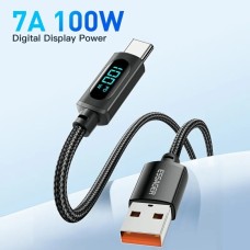Кабель Essager Enjoy LED Digital Display USB Charging Cable USB A Type C 100W 2m black (EXCT-XYA01-P) (EXCT-XYA01-P)