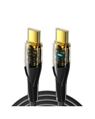 Кабель Essager Interstellar Transparent Design USB Charging Cable Type C to Type C 100W 1m black (EXCTT1-XJ01-P) (EXCTT1-XJ01-P)