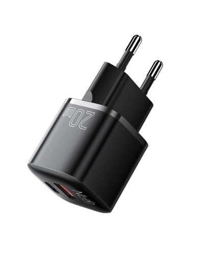 Мережевий зарядний пристрій Essager Camber 20W GaN travel Phone Charger A+C EU  black (ECTAC-HMB01-P) (ECTAC-HMB01-P)