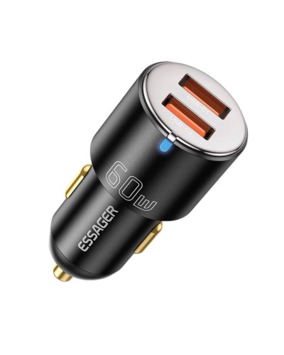 Автомобільний зарядний пристрій Essager City Dual Type-C + USB-A Car Charger 60W  black (ECC2C1A-FF01) (ECC2C1A-FF01)