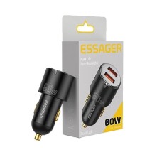 Автомобильное зарядное устройство для Essager City Dual Type-C + USB-A Car Charger 60W black (ECC2C1A-FF01) (ECC2C1A-FF01)