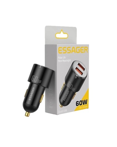 Автомобільний зарядний пристрій Essager City Dual Type-C + USB-A Car Charger 60W  black (ECC2C1A-FF01) (ECC2C1A-FF01)