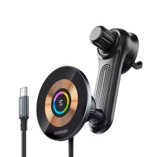 Держатель для мобильного Essager Arpege 15W Magnetic Wirless Car Charger с Phone Holder Function (Standard Version) black (EZJCX-GY01AtZ) (EZJCX-GY01A-Z)