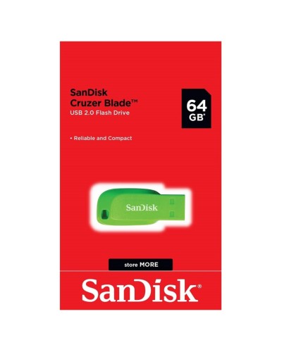 Flash SanDisk USB 2.0 Cruzer Blade 64Gb Green (SDCZ50C-064G-B35GE)