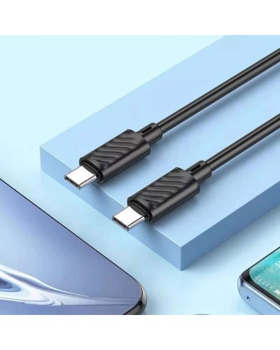 Кабель HOCO X88 Gratified 60W charging data cable for Type-C to Type-C Black (6931474783363)