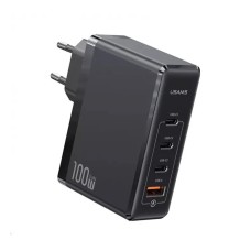Сетевое зарядное устройство для Usams US-CC163 T50 100W 4 Ports ACCC GaN Fast Charger (EU) Black (CC163TC01)