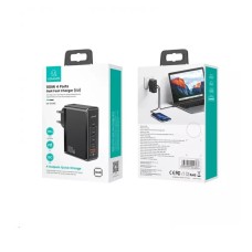 Сетевое зарядное устройство для Usams US-CC163 T50 100W 4 Ports ACCC GaN Fast Charger (EU) Black (CC163TC01)