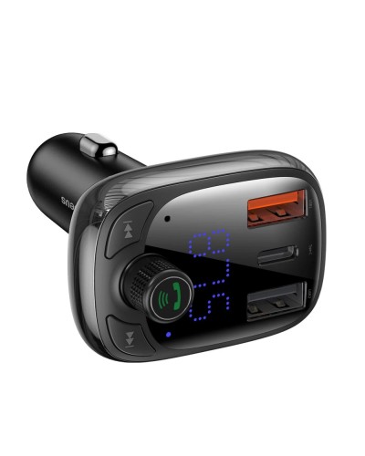 АЗП з FM-модулятором Baseus T Shaped S-13 Car Bluetooth MP3 Player (PPS Fast Charger Edition) Black (CCMT000101)