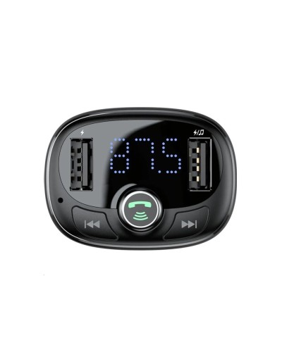 АЗП з FM-модулятор Baseus T Shaped S-09 Car Bluetooth MP3 Player Black (CCMT000301)