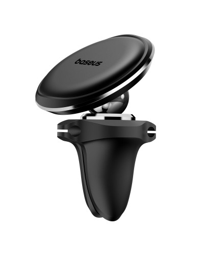 Тримач для мобiльного Baseus Magnetic Air Vent Car Mount Holder with cable clip Black (SUGX020001)