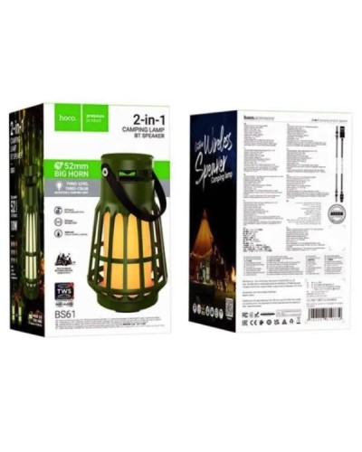 Портативна колонка HOCO BS61 Wild fun outdoor camping light BT speaker Olive Green (6942007610834)