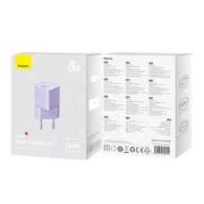 Сетевое зарядное устройство для Baseus GaN5 Fast Charger(mini) 1C 20W EU Purple (CCGN050105)