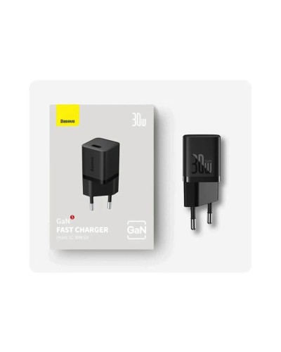 Мережевий зарядний пристрій Baseus GaN5 Fast Charger(mini) 1C 30W EU Black (CCGN070401)