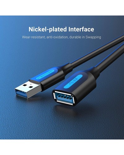 Кабель Vention USB 3.0 A Male to A Female Extension Cable 1.5M black PVC Type (CBHBG) (CBHBG)