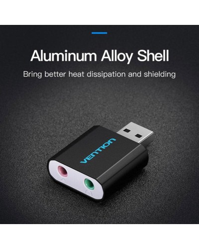 Адаптер Vention USB External Sound Card Black Metal Type (VAB-S17-B) (VAB-S17-B)