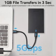 Внешний карман Vention 2.5 Inch SATA Hard Drive Enclosure (USB 3.0 Micro-B) Black (KPAB0) (KPAB0)