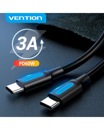 Кабель Vention USB 2.0 C Male to Male Cable 1M Black PVC Type (COSBF) (COSBF)